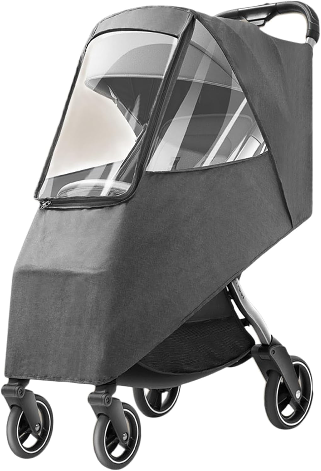 Stroller Rain Cover, Universal Travel Weather Breathable Baby Stroller Rain Cover (Gray)