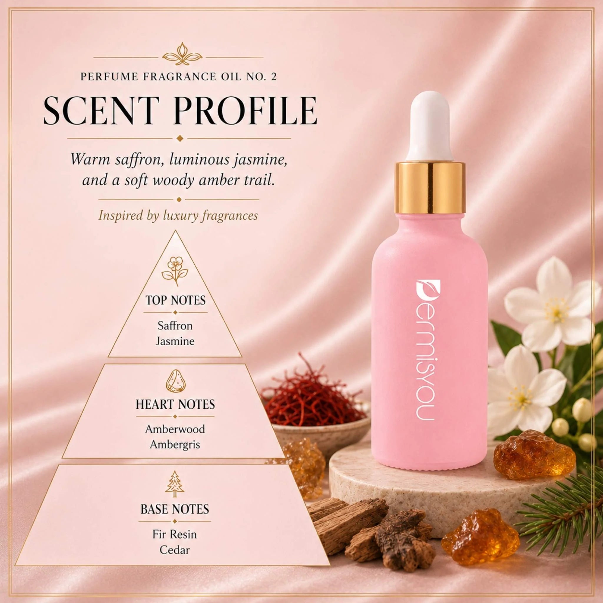 Perfume Fragrance Oil No. 2 - Inspired by Baccarat Rouge 540