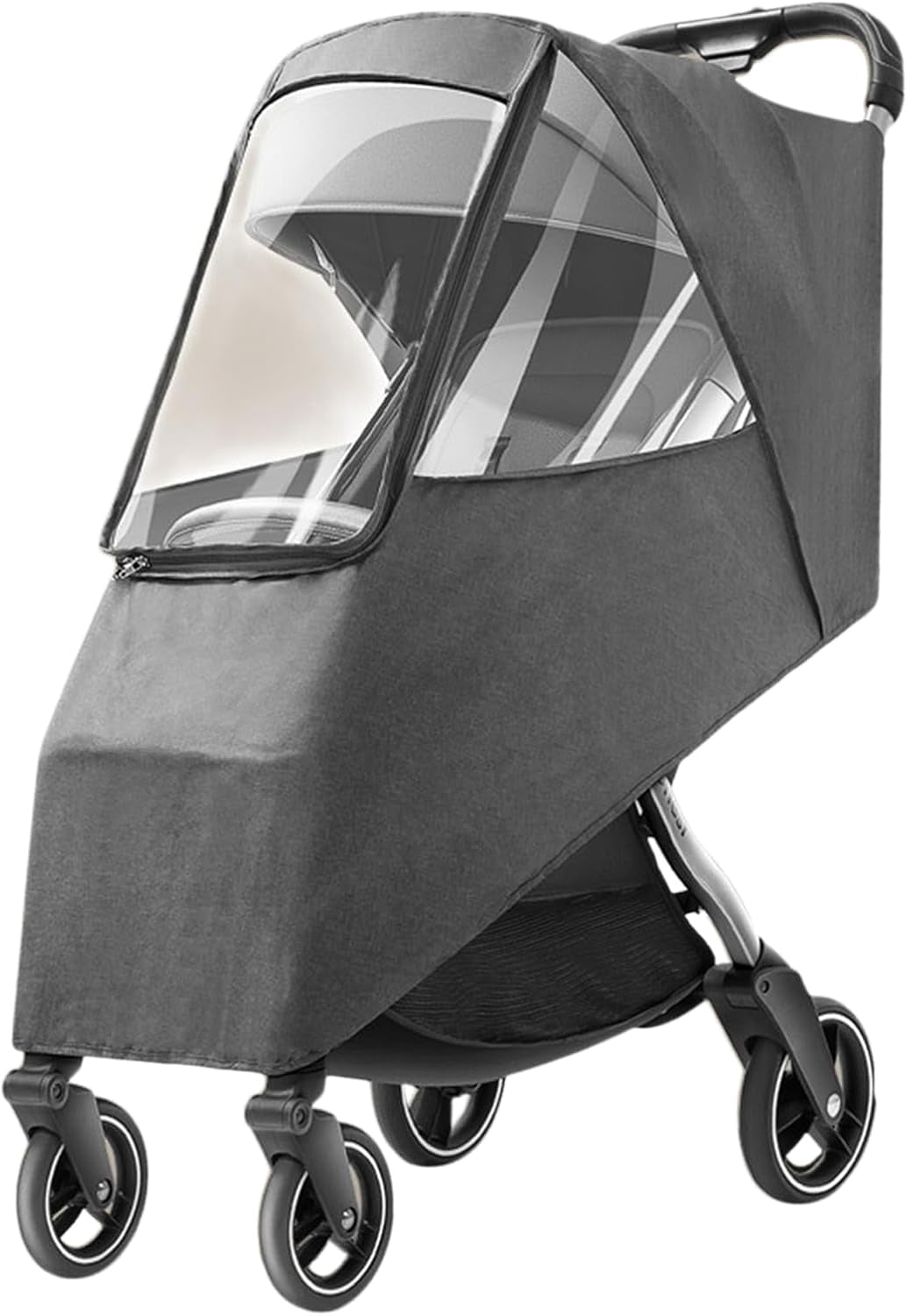 Stroller Rain Cover, Universal Travel Weather Breathable Baby Stroller Rain Cover (Gray)