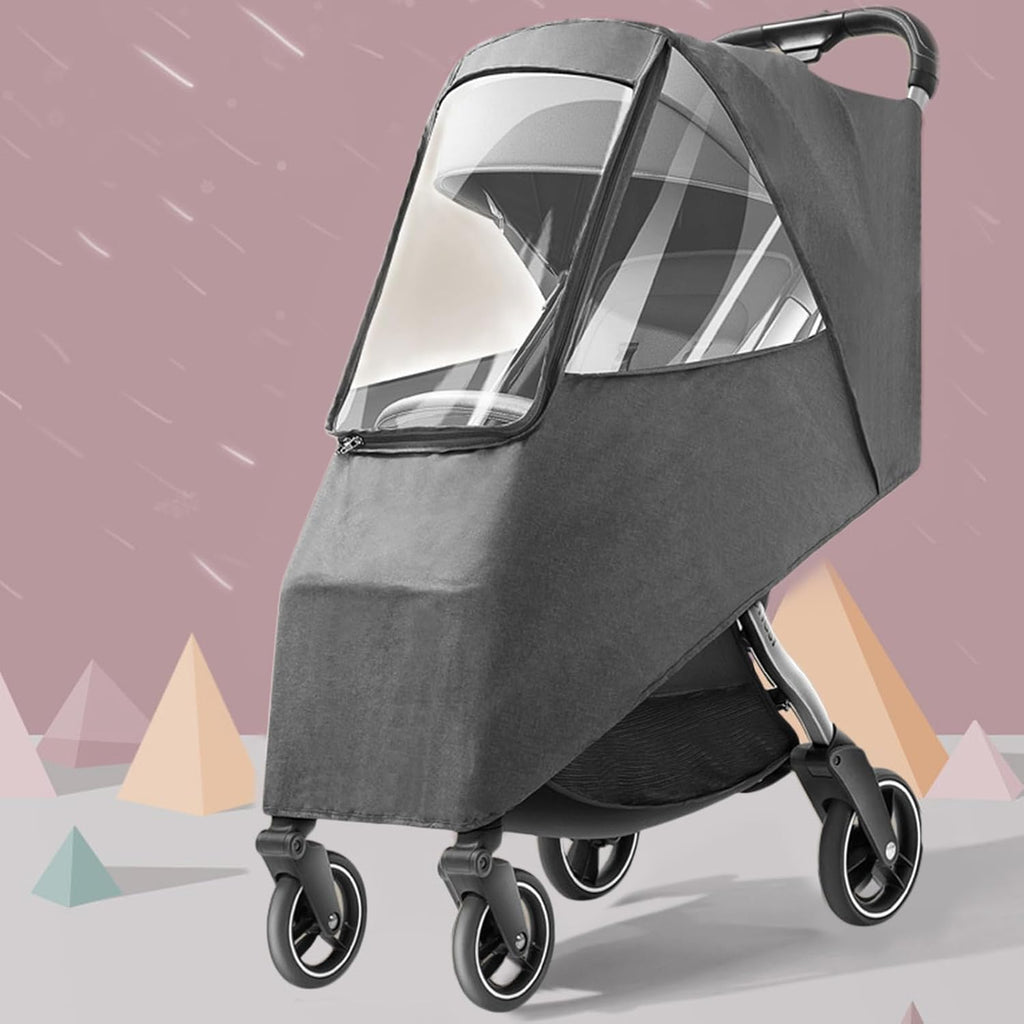 Stroller Rain Cover, Universal Travel Weather Breathable Baby Stroller Rain Cover (Gray)